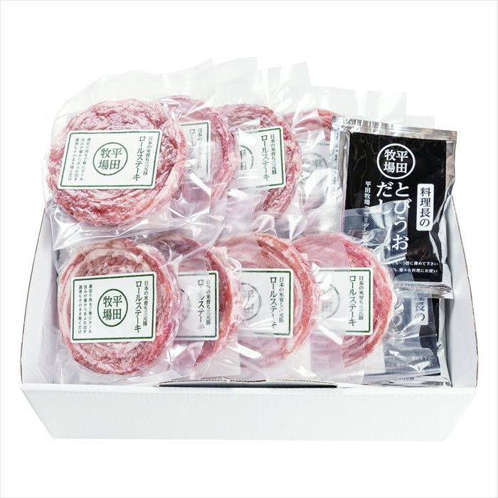 ■商品内容：日本の米育ち三元豚ロールステーキ75g×8、とびうおだし50ml×2 ■パッケージサイズ： ■賞味期限：冷凍365日 ■アレルギー：小麦・大豆・ゼラチン・豚肉・さば メーカー希望小売価格はメーカーカタログに基づいて掲載しています ■さまざまなギフトアイテムをご用意しております。 内祝　内祝い　お祝い返し　ウェディングギフト　ブライダルギフト　引き出物　引出物　結婚引き出物　結婚引出物　結婚内祝い　出産内祝い 命名内祝い　入園内祝い　入学内祝い　卒園内祝い　卒業内祝い　就職内祝い　新築内祝い　引越し内祝い　快気内祝い　開店内祝い　二次会 披露宴　お祝い　御祝　結婚式　結婚祝い　出産祝い　初節句　七五三　入園祝い　入学祝い　卒園祝い　卒業祝い　成人式　就職祝い　昇進祝い 新築祝い　上棟祝い　引っ越し祝い　引越し祝い　開店祝い　退職祝い　快気祝い　全快祝い　初老祝い　還暦祝い　古稀祝い　喜寿祝い　傘寿祝い 米寿祝い　卒寿祝い　白寿祝い　長寿祝い　金婚式　銀婚式　ダイヤモンド婚式　結婚記念日　ギフト　ギフトセット　セット　詰め合わせ　贈答品　お返し お礼　御礼　ごあいさつ　ご挨拶　御挨拶　プレゼント　お見舞い　お見舞御礼　お餞別　引越し　引越しご挨拶　記念日　誕生日　父の日　母の日　敬老の日 記念品　卒業記念品　定年退職記念品　ゴルフコンペ　コンペ景品　景品　賞品　粗品　お香典返し　香典返し　志　満中陰志　弔事　会葬御礼　法要 法要引き出物　法要引出物　法事　法事引き出物　法事引出物　忌明け　四十九日　七七日忌明け志　一周忌　三回忌　回忌法要　偲び草　粗供養　初盆 供物　お供え　お中元　御中元　お歳暮　御歳暮　お年賀　御年賀　残暑見舞い　年始挨拶　ボーリング大会　景品　レミパン　ゼリー　スターバックス 千疋屋　結婚式　そうめん　ローラアシュレイ　プリン　話題　ディズニー　カタログギフト　ティファール　ビタクラフト　ステンレスタンブラー　リラックマ のし無料　メッセージカード無料　ラッピング無料 ギフトにぴったりのアイテムをご紹介！ 贈り物に悩んでいる方へ、心温まるギフトアイテムを取り揃えました。高品質な食品、ふわふわのタオル、美しい食器、そしてセンスあふれる雑貨まで、幅広いラインナップであなたの大切な人への思いを伝えます。 特徴 高品質：厳選された素材と丁寧な製造工程で作られた商品ばかり。どれも長く愛用いただけます。 多用途：どんなシーンでも使える万能アイテムが揃っています。誕生日、結婚祝い、新築祝いなど、さまざまな場面に最適です。 デザイン：シンプルで洗練されたデザインから、カラフルで個性的なものまで、多彩なバリエーションをご用意。 お手頃価格：高品質ながら手ごろな価格で、コストパフォーマンスも抜群。 おすすめの用途とシーン 誕生日プレゼント：大切な人の特別な日を祝うために、実用的かつ心温まるギフトを。食品やタオルは、日常で役立つアイテムとして喜ばれます。 結婚祝い：新しい生活を始めるカップルに、美しい食器やおしゃれな雑貨を。幸せな家庭を築くお手伝いができます。 新築祝い：新しい家に引っ越した友人や家族へ、インテリアにぴったりの雑貨や実用的なタオルを。快適な生活をサポートします。 お返しギフト：感謝の気持ちを込めて、おしゃれで実用的なアイテムを。食品はもちろん、使い心地の良いタオルや美しい食器も喜ばれます。 季節の贈り物：お中元やお歳暮、季節の挨拶として、季節に合ったギフトを。夏には涼しげな雑貨、冬には温かみのあるタオルや食品が最適です。 贈る相手に合わせたおすすめ グルメな方へ：美味しい食品を贈れば、食卓が一層華やかに。特別な時間を演出します。 家庭的な方へ：ふわふわのタオルや使いやすい食器で、日常生活に彩りを。 オシャレな方へ：センスあふれる雑貨で、インテリアを一層魅力的に。 まとめ あなたの気持ちを込めたギフト選びをお手伝いします。どれも心を込めて選んだアイテムばかりです。大切な人への贈り物として、自信を持っておすすめします。 商品概要 [分類] 以下のような商品をお探しの方にオススメです。スイーツ スィーツ スウィーツ Sweets ケーキ お菓子 洋菓子 デザート おやつ 小腹対策 食品 食べ物 / チョコレートケーキ チョコレート ガトーショコラ チーズケーキ 生菓子 生ケーキ ベイクドチーズケーキ [評価・マスコミ] ランキング1位のおすすめ(お勧め オススメ) インスタ映え SNS 評判 今話題の人気商品 [サービス] 以下のサービスをご利用いだだけます。不可の場合あり。お取り寄せ 全国配送 全国発送 オーダー 注文 デリバリー 取寄せ 宅配 ネット通販 持ち運び可 / 送料無料 送料込み 無料ギフト対応 日持ち長い 長期保存 賞味期限が長い 名入れ 当日発送 お急ぎ便 即日配送 即日発送 翌日配送 翌日発送 前日に買う あす楽 明日楽 即納 翌日 あす着 明日届く 配送日指定可 冷凍保存可 冷凍保管 冷凍便 ギフトラッピング ギフト対応 予約 メッセージ付き 有料メッセージカード 有料お誕生日カード ホワイトデー当日お届け可能 [パッケージ] 　 以下のような包装でお届けします。詰め合わせ セット アソート 化粧箱入り ラッピング不要 個包装 小分け 手提げ袋（有償） 2重梱包 [デザイン] 以下のようなイメージをお求めの方におすすめです。お洒落 可愛い ゴージャス 高級感 プレミアム サプライズ感 美しい インパクト 面白い 珍しい 希少 驚き シンプル 上品 スタイリッシュ エレガント モダン [ご用途] 工夫次第で様々な用途でご利用いただけます。贈り物 プレゼント ギフト プチギフト 贈答品 お祝い 御祝い 退職祝い 内祝い 出産祝い 出産内祝い 入学祝い 卒業祝い ご褒美 手土産 お土産 お使い物 お返し お礼 ご挨拶 ご進物 お配り 配る ばらまき バレンタインデー バレンタインデイ ヴァレンタイン 友チョコ 義理チョコ 本命チョコ 逆チョコ バレンタインチョコ ホワイトデー ホワイトデイ ホワイトデーのお返し 七五三 ひな祭り こどもの日 ハロウィン クリスマス お中元 お年賀 ウインターギフト 御中元 御歳暮 サマーギフト 残暑見舞い お歳暮 母の日 父の日 敬老の日 敬老会記念品 敬老会 結婚祝い 結婚内祝い 結婚記念日 結婚式二次会 二次会のプチギフト 結婚披露宴の引き出物 引き菓子 ウエディングパーティー 成人祝い 長寿祝い 還暦祝い 古希祝い 古稀祝い 喜寿祝い 傘寿祝い 米寿祝い 卒寿祝い 白寿祝い 紀寿祝い 百寿祝い 成人式 セレモニー イベント 内祝い 快気祝い 快気内祝い 出産内祝い 出産祝い 記念日 お返し ご進物 御使い物 お礼 ご挨拶 御礼 ご祝儀 祝儀の品 お使い物 ノベルティー 粗品 景品 長寿 法事 法要 仏事 年忌法事 志 粗供養 供養返し 香典返し 満中陰志 御供え お供え 御供物 弔事 七五三 ひな祭り 入学祝い 卒業祝い 卒園祝い 退職祝い 入社祝い 成人式 成人式のお祝い 朝食 食事代わり ティータイム ブレイクタイム ホームパーティー クリスマスケーキ 誕生日プレゼント 誕生祝い バースデーケーキ 学校 会社 職場 法人 取引先 部活 イベント サークル 介護施設 [おすすめの方] 以下のような様々なお客様にお喜びいただいております。10代 20代 30代 40代 50代 60代 70代 80代 90代 100歳以上 お母さん お父さん ママ パパ 兄弟姉妹 彼氏 彼女 恋人 義理の母 叔父さん 親戚の お嬢さん 大家族 家族 赤ちゃん 祖父 祖母 叔父 叔母 孫 おじいちゃん おばあちゃん じいじ ばあば 夫 旦那 妻 奥様 お嫁さん 奥さん 親 両親 娘 同僚 友達 仲間 友人 親友 上司 部下 先輩 後輩 お世話になった方 恩師 先生 大人数 女友達 法人 女性 男性 大人 子ども 子供用 小学生 中学生 高校生 男の子 女の子 辛党 甘党 甘いものが苦手 高齢者 お年寄り [その他おすすめ] 以下のような商品に興味のある方にもオススメです。大量 大量購入 財布に優しい 大人数 業務用 大量スイーツ お試し コスパ良い /ギフト 早割 お中元 お歳暮 御見舞 お見舞い お取り寄せ グルメスイーツお中元 御中元 贈り物日本の米育ち三元豚ロールステーキ75g×8、とびうおだし50ml×2