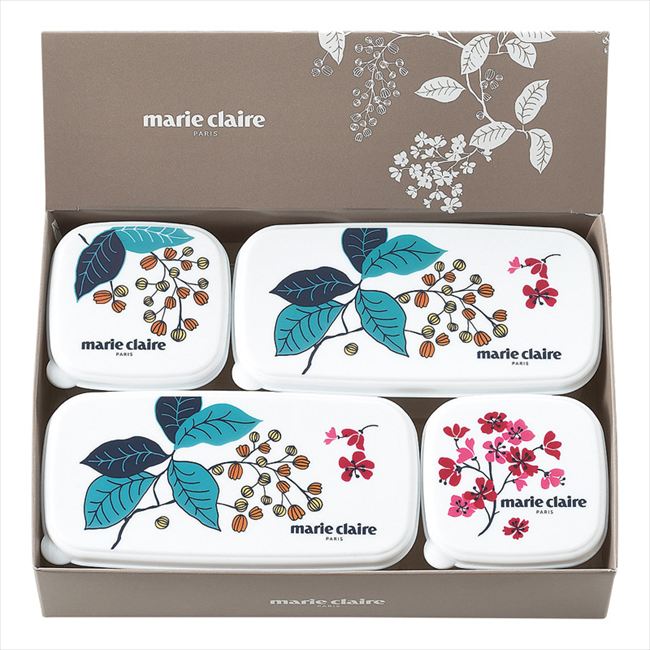 マリ・クレール フレンチライラック シール容器4Pセット・A MC-670 内祝 内祝い お祝 御祝 記念品 出産内祝い プレゼント 快気祝い 粗供養 引出物