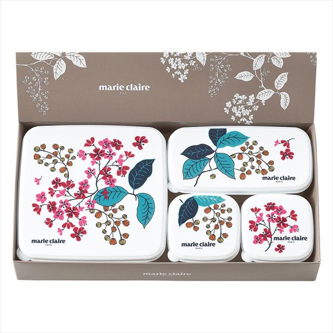 マリ・クレール フレンチライラック シール容器4Pセット・B MC-671 内祝 内祝い お祝 御祝 記念品 出産内祝い プレゼント 快気祝い 粗供養 引出物
