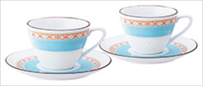 ノリタケ　ハミングブルー　ティー・コーヒー碗皿ペア 1645L/P94589 内祝い 結婚式 記念品 プレゼント 内祝 出産内祝い