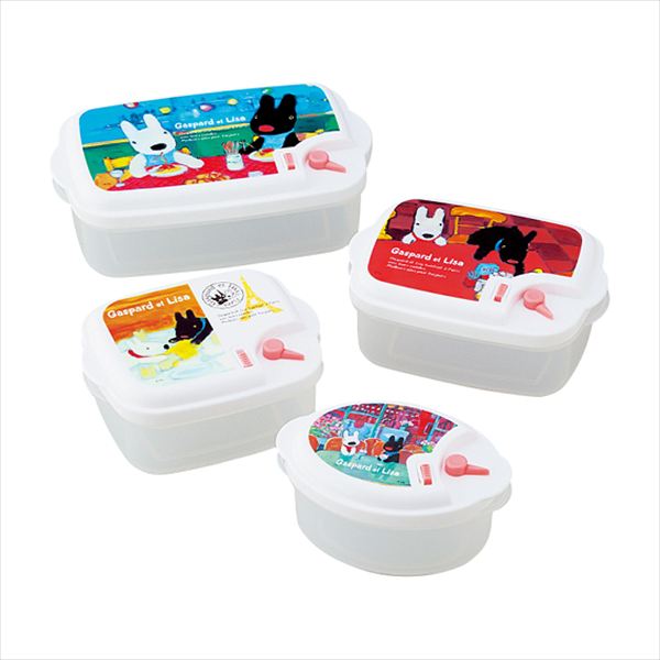 リサとガスパール レンジ容器4点セット LG23 内祝 内祝い お祝 御祝 記念品 出産内祝い プレゼント 快気祝い 粗供養 引出物