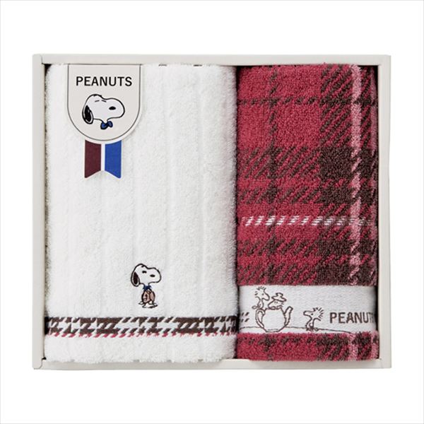 スヌーピー スヌーピーチェック ウォッシュタオル2枚セット TT84203051 内祝 内祝い お祝 御祝 記念品 出産内祝い プレゼント 快気祝い 粗供養 引出物