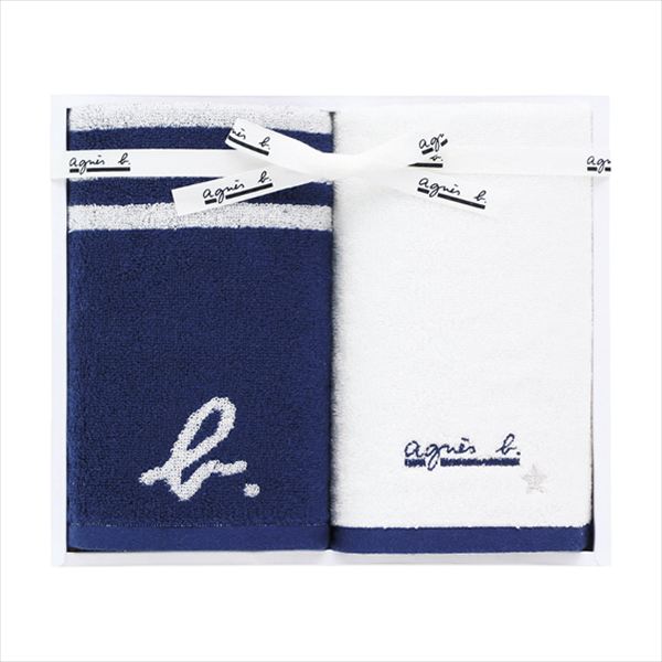 アニエスベー abマルニエール フェイスタオル2枚セット CF30024-DB 内祝 内祝い お祝 御祝 記念品 出産内祝い プレゼント 快気祝い 粗供養 引出物