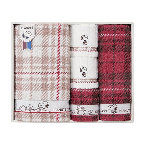 スヌーピー スヌーピーチェック タオルセット TT84803051 内祝 内祝い お祝 御祝 記念品 出産内祝い プレゼント 快気祝い 粗供養 引出物
