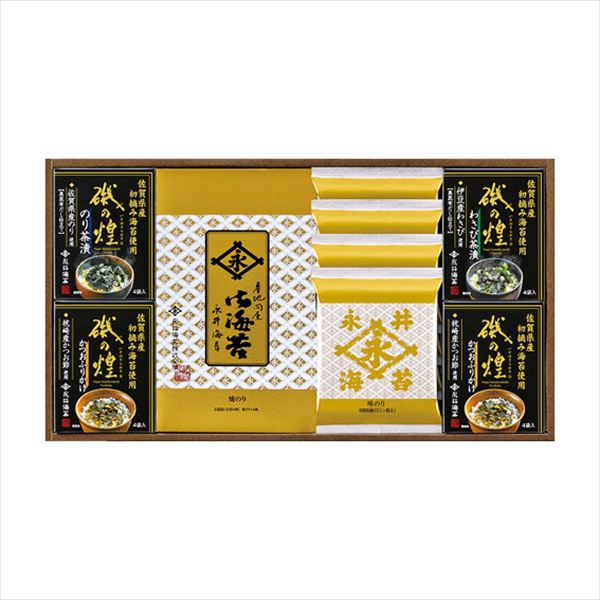 ■商品紹介内容/焼のり:2切4枚×2袋×1・味のり:8切6枚×4袋×1・磯の煌のり茶漬:4袋×1・磯の煌わさび茶漬:4袋×1・磯の煌かつおふりかけ:4袋×2《乳・小麦・えび》 ■パッケージサイズ：箱寸/255×460×70 ■重量：約675...