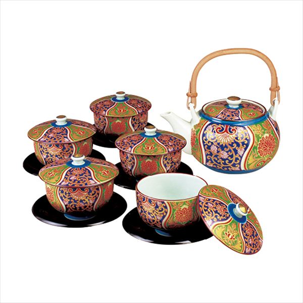 有田焼 錦金襴手 P・C茶托付番茶器揃 GS06-29 内祝 内祝い お祝 御祝 記念品 出産内祝い プレゼント 快気祝い 粗供養 引出物