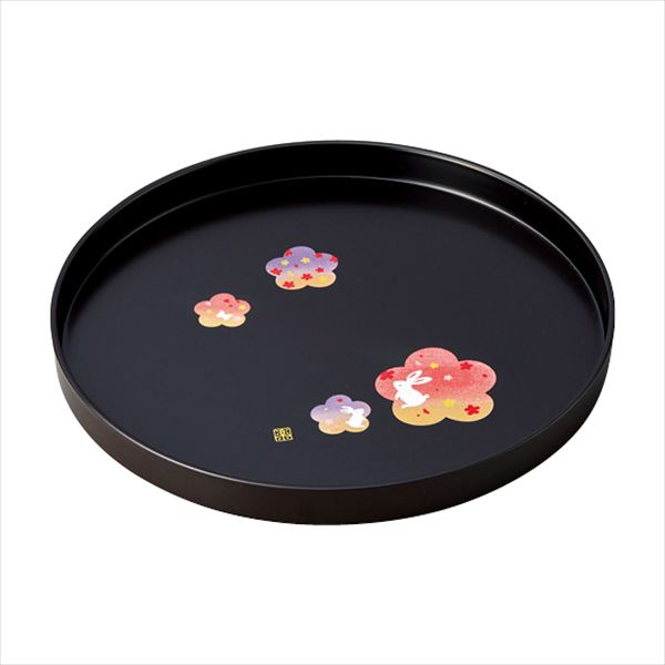 紀州塗 花舞うさぎ 8.0丸盆 2205027 内祝 内祝い お祝 御祝 記念品 出産内祝い プレゼント 快気祝い 粗供養 引出物