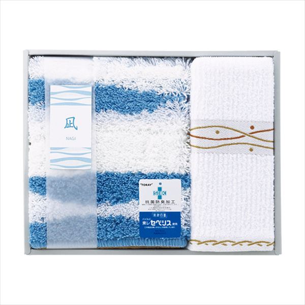 凪 Sバスマット&フェイスタオルセット 094660 内祝 内祝い お祝 御祝 記念品 出産内祝い プレゼント 快気祝い 粗供養 引出物