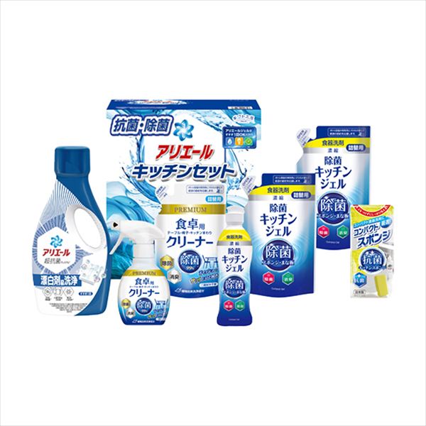 ■商品紹介内容/P&Gアリエールジェル:700g×1・除菌キッチンジェル:200ml×1・除菌キッチンジェル詰め替え用:160ml×2・食卓用クリーナー:260ml×1・食卓用クリーナー詰め替え用:250ml×1・コンパクトスポンジ×1 ■パッケージサイズ：箱寸/280×255×144 ■重量：約2330g メーカー希望小売価格はメーカーカタログに基づいて掲載しています ■さまざまなギフトアイテムをご用意しております。 内祝　内祝い　お祝い返し　ウェディングギフト　ブライダルギフト　引き出物　引出物　結婚引き出物　結婚引出物　結婚内祝い　出産内祝い 命名内祝い　入園内祝い　入学内祝い　卒園内祝い　卒業内祝い　就職内祝い　新築内祝い　引越し内祝い　快気内祝い　開店内祝い　二次会 披露宴　お祝い　御祝　結婚式　結婚祝い　出産祝い　初節句　七五三　入園祝い　入学祝い　卒園祝い　卒業祝い　成人式　就職祝い　昇進祝い 新築祝い　上棟祝い　引っ越し祝い　引越し祝い　開店祝い　退職祝い　快気祝い　全快祝い　初老祝い　還暦祝い　古稀祝い　喜寿祝い　傘寿祝い 米寿祝い　卒寿祝い　白寿祝い　長寿祝い　金婚式　銀婚式　ダイヤモンド婚式　結婚記念日　ギフト　ギフトセット　セット　詰め合わせ　贈答品　お返し お礼　御礼　ごあいさつ　ご挨拶　御挨拶　プレゼント　お見舞い　お見舞御礼　お餞別　引越し　引越しご挨拶　記念日　誕生日　父の日　母の日　敬老の日 記念品　卒業記念品　定年退職記念品　ゴルフコンペ　コンペ景品　景品　賞品　粗品　お香典返し　香典返し　志　満中陰志　弔事　会葬御礼　法要 法要引き出物　法要引出物　法事　法事引き出物　法事引出物　忌明け　四十九日　七七日忌明け志　一周忌　三回忌　回忌法要　偲び草　粗供養　初盆 供物　お供え　お中元　御中元　お歳暮　御歳暮　お年賀　御年賀　残暑見舞い　年始挨拶　ボーリング大会　景品　レミパン　ゼリー　スターバックス 千疋屋　結婚式　そうめん　ローラアシュレイ　プリン　話題　ディズニー　カタログギフト　ティファール　ビタクラフト　ステンレスタンブラー　リラックマ のし無料　メッセージカード無料　ラッピング無料 ギフトにぴったりのアイテムをご紹介！ 贈り物に悩んでいる方へ、心温まるギフトアイテムを取り揃えました。高品質な食品、ふわふわのタオル、美しい食器、そしてセンスあふれる雑貨まで、幅広いラインナップであなたの大切な人への思いを伝えます。 特徴 高品質：厳選された素材と丁寧な製造工程で作られた商品ばかり。どれも長く愛用いただけます。 多用途：どんなシーンでも使える万能アイテムが揃っています。誕生日、結婚祝い、新築祝いなど、さまざまな場面に最適です。 デザイン：シンプルで洗練されたデザインから、カラフルで個性的なものまで、多彩なバリエーションをご用意。 お手頃価格：高品質ながら手ごろな価格で、コストパフォーマンスも抜群。 おすすめの用途とシーン 誕生日プレゼント：大切な人の特別な日を祝うために、実用的かつ心温まるギフトを。食品やタオルは、日常で役立つアイテムとして喜ばれます。 結婚祝い：新しい生活を始めるカップルに、美しい食器やおしゃれな雑貨を。幸せな家庭を築くお手伝いができます。 新築祝い：新しい家に引っ越した友人や家族へ、インテリアにぴったりの雑貨や実用的なタオルを。快適な生活をサポートします。 お返しギフト：感謝の気持ちを込めて、おしゃれで実用的なアイテムを。食品はもちろん、使い心地の良いタオルや美しい食器も喜ばれます。 季節の贈り物：お中元やお歳暮、季節の挨拶として、季節に合ったギフトを。夏には涼しげな雑貨、冬には温かみのあるタオルや食品が最適です。 贈る相手に合わせたおすすめ グルメな方へ：美味しい食品を贈れば、食卓が一層華やかに。特別な時間を演出します。 家庭的な方へ：ふわふわのタオルや使いやすい食器で、日常生活に彩りを。 オシャレな方へ：センスあふれる雑貨で、インテリアを一層魅力的に。 まとめ あなたの気持ちを込めたギフト選びをお手伝いします。どれも心を込めて選んだアイテムばかりです。大切な人への贈り物として、自信を持っておすすめします。 商品概要 [分類] 以下のような商品をお探しの方にオススメです。スイーツ スィーツ スウィーツ Sweets ケーキ お菓子 洋菓子 デザート おやつ 小腹対策 食品 食べ物 / チョコレートケーキ チョコレート ガトーショコラ チーズケーキ 生菓子 生ケーキ ベイクドチーズケーキ [評価・マスコミ] ランキング1位のおすすめ(お勧め オススメ) インスタ映え SNS 評判 今話題の人気商品 [サービス] 以下のサービスをご利用いだだけます。不可の場合あり。お取り寄せ 全国配送 全国発送 オーダー 注文 デリバリー 取寄せ 宅配 ネット通販 持ち運び可 / 送料無料 送料込み 無料ギフト対応 日持ち長い 長期保存 賞味期限が長い 名入れ 当日発送 お急ぎ便 即日配送 即日発送 翌日配送 翌日発送 前日に買う あす楽 明日楽 即納 翌日 あす着 明日届く 配送日指定可 冷凍保存可 冷凍保管 冷凍便 ギフトラッピング ギフト対応 予約 メッセージ付き 有料メッセージカード 有料お誕生日カード ホワイトデー当日お届け可能 [パッケージ] 　 以下のような包装でお届けします。詰め合わせ セット アソート 化粧箱入り ラッピング不要 個包装 小分け 手提げ袋（有償） 2重梱包 [デザイン] 以下のようなイメージをお求めの方におすすめです。お洒落 可愛い ゴージャス 高級感 プレミアム サプライズ感 美しい インパクト 面白い 珍しい 希少 驚き シンプル 上品 スタイリッシュ エレガント モダン [ご用途] 工夫次第で様々な用途でご利用いただけます。贈り物 プレゼント ギフト プチギフト 贈答品 お祝い 御祝い 退職祝い 内祝い 出産祝い 出産内祝い 入学祝い 卒業祝い ご褒美 手土産 お土産 お使い物 お返し お礼 ご挨拶 ご進物 お配り 配る ばらまき バレンタインデー バレンタインデイ ヴァレンタイン 友チョコ 義理チョコ 本命チョコ 逆チョコ バレンタインチョコ ホワイトデー ホワイトデイ ホワイトデーのお返し 七五三 ひな祭り こどもの日 ハロウィン クリスマス お中元 お年賀 ウインターギフト 御中元 御歳暮 サマーギフト 残暑見舞い お歳暮 母の日 父の日 敬老の日 敬老会記念品 敬老会 結婚祝い 結婚内祝い 結婚記念日 結婚式二次会 二次会のプチギフト 結婚披露宴の引き出物 引き菓子 ウエディングパーティー 成人祝い 長寿祝い 還暦祝い 古希祝い 古稀祝い 喜寿祝い 傘寿祝い 米寿祝い 卒寿祝い 白寿祝い 紀寿祝い 百寿祝い 成人式 セレモニー イベント 内祝い 快気祝い 快気内祝い 出産内祝い 出産祝い 記念日 お返し ご進物 御使い物 お礼 ご挨拶 御礼 ご祝儀 祝儀の品 お使い物 ノベルティー 粗品 景品 長寿 法事 法要 仏事 年忌法事 志 粗供養 供養返し 香典返し 満中陰志 御供え お供え 御供物 弔事 七五三 ひな祭り 入学祝い 卒業祝い 卒園祝い 退職祝い 入社祝い 成人式 成人式のお祝い 朝食 食事代わり ティータイム ブレイクタイム ホームパーティー クリスマスケーキ 誕生日プレゼント 誕生祝い バースデーケーキ 学校 会社 職場 法人 取引先 部活 イベント サークル 介護施設 [おすすめの方] 以下のような様々なお客様にお喜びいただいております。10代 20代 30代 40代 50代 60代 70代 80代 90代 100歳以上 お母さん お父さん ママ パパ 兄弟姉妹 彼氏 彼女 恋人 義理の母 叔父さん 親戚の お嬢さん 大家族 家族 赤ちゃん 祖父 祖母 叔父 叔母 孫 おじいちゃん おばあちゃん じいじ ばあば 夫 旦那 妻 奥様 お嫁さん 奥さん 親 両親 娘 同僚 友達 仲間 友人 親友 上司 部下 先輩 後輩 お世話になった方 恩師 先生 大人数 女友達 法人 女性 男性 大人 子ども 子供用 小学生 中学生 高校生 男の子 女の子 辛党 甘党 甘いものが苦手 高齢者 お年寄り [その他おすすめ] 以下のような商品に興味のある方にもオススメです。大量 大量購入 財布に優しい 大人数 業務用 大量スイーツ お試し コスパ良い /とっておきのギフトを贈る。ギフト専門店のおすすめ商品ですもらう方が嬉しい、使い勝手のいい進物商品。