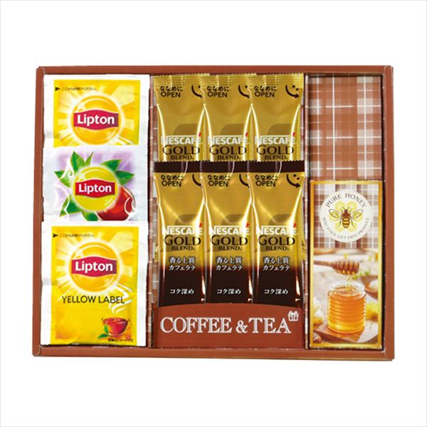 ■商品紹介内容/ネスカフェゴールドブレンドカフェラテ:7g×3・ネスカフェゴールドブレンドカフェラテ（コク深め）:7g×3・リプトンイエローラベル:2g×2・リプトンダージリン:2g×1・純粋はちみつ:15g×2《乳》 ■パッケージサイズ：...