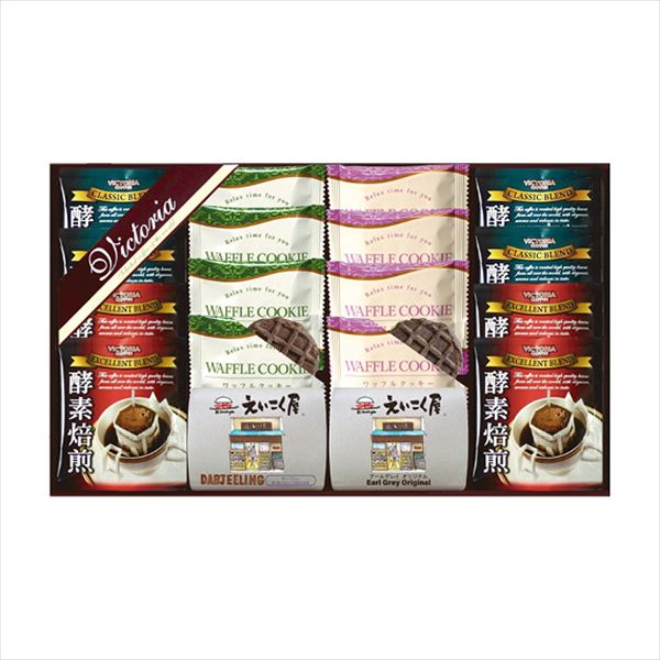 VICTORIA COFFEE 酵素焙煎ドリップコーヒー&えいこく屋の紅茶・クッキーセット VEM-30 内祝 内祝い お祝 御祝 記念品 出産内祝い プレゼント 快気祝い 粗供養 引出物