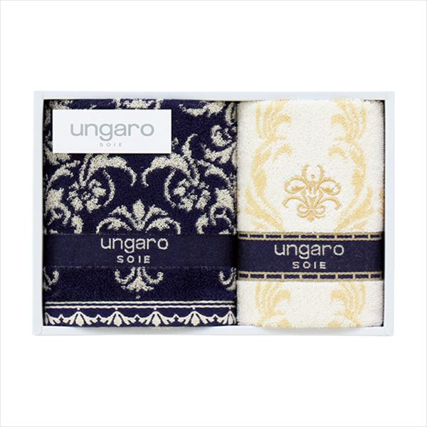 ウンガロ ソワ Uサファイア タオルセット DR20048-DB 内祝 内祝い お祝 御祝 記念品 出産内祝い プレゼント 快気祝い 粗供養 引出物