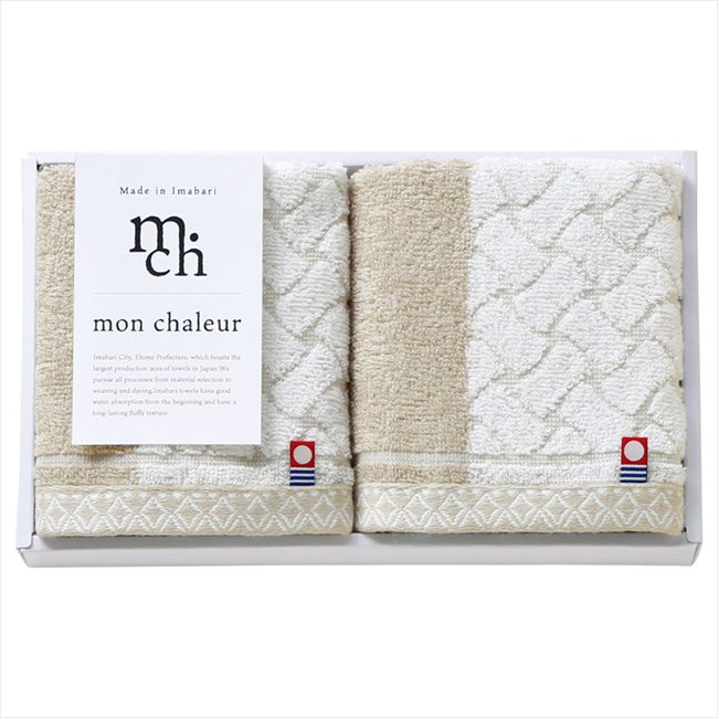 Towel - Mon Chaleur ウォッシュタオル2P MO-016 内祝 内祝い お祝 御祝 記念品 出産内祝い プレゼント 快気祝い 粗供養 引出物