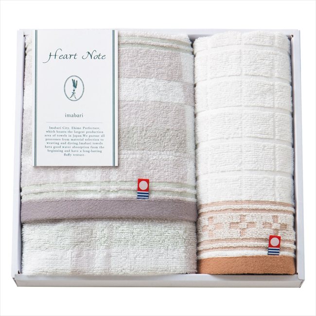 樂天商城 - Heart Note フェイスタオル&ウォッシュタオル HN-0021 内祝 内祝い お祝 御祝 記念品 出産内祝い プレゼント 快気祝い 粗供養 引出物