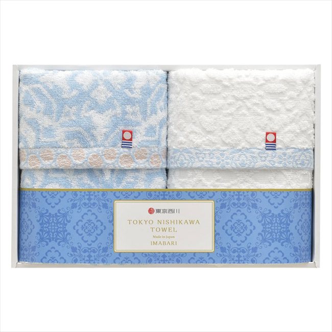 樂天商城 - nishikawa 今治製フェイスタオル2P TT89200505 内祝 内祝い お祝 御祝 記念品 出産内祝い プレゼント 快気祝い 粗供養 引出物