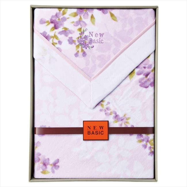 ニューベーシック 四方額付き洗える綿毛布（毛羽部分） パープル RNB-4052BL/PP 内祝 内祝い お祝 御祝 記念品 出産内祝い プレゼント 快気祝い 粗供養 引出物