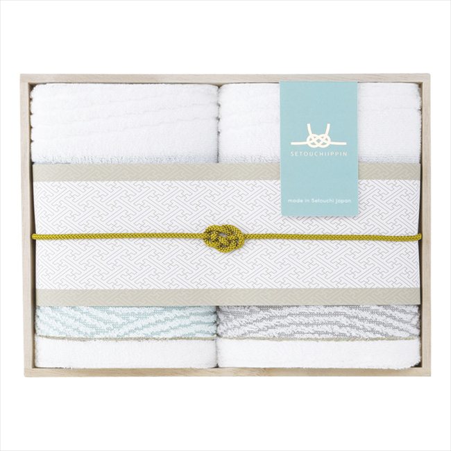 瀬戸内逸品 しおさい フェイスタオル2P（木箱入） 27-3029030 内祝 内祝い お祝 御祝 記念品 出産内祝い プレゼント 快気祝い 粗供養 引出物