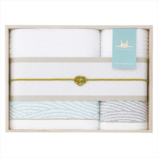 瀬戸内逸品 しおさい バスタオル&フェイスタオル（木箱入） 27-3029050 内祝 内祝い お祝 御祝 記念品 出産内祝い プレゼント 快気祝い 粗供養 引出物