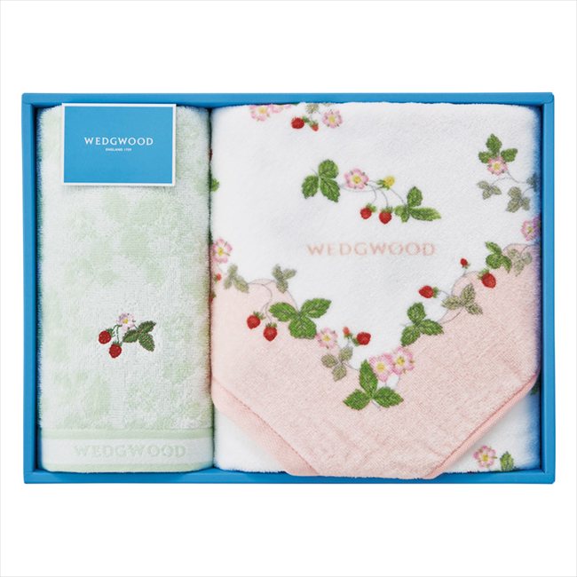 ウェッジウッド ワイルドストロベリー バスタオル&フェイスタオル ピンク TT84405656P/G 内祝 内祝い お祝 御祝 記念品 出産内祝い プレゼント 快気祝い 粗供養 引出物