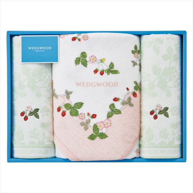 ウェッジウッド ワイルドストロベリー バスタオル&フェイスタオル2P ピンク TT84505656P/G 内祝 内祝い お祝 御祝 記念品 出産内祝い プレゼント 快気祝い 粗供養 引出物