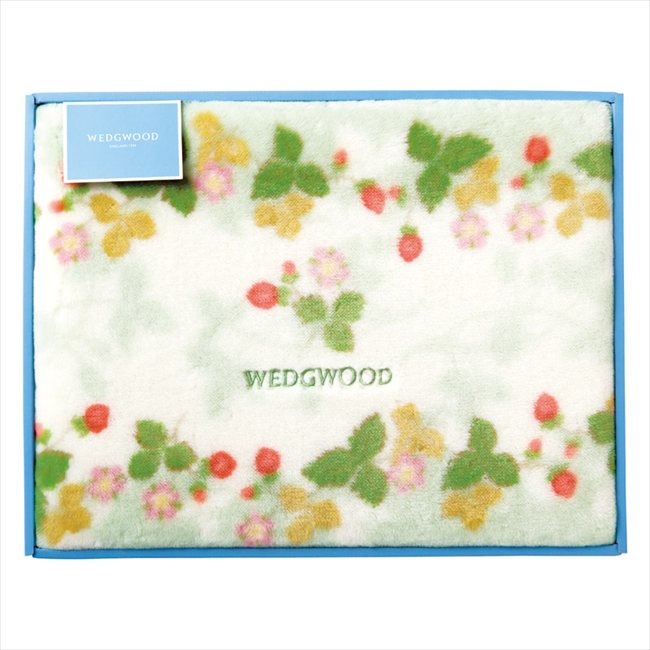 ウェッジウッド ワイルドストロベリー アクリルニューマイヤー毛布（毛羽部分） グリーン FQ88100051P/G 内祝 内祝い お祝 御祝 記念品 出産内祝い プレゼント 快気祝い 粗供養 引出物