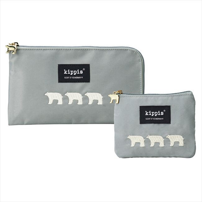 キッピス ティッシュ&マスクポーチセット　グレー KP-22030105 内祝 内祝い お祝 御祝 記念品 出産内祝..