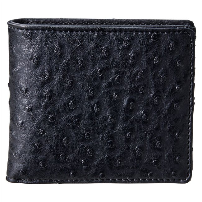 チェルベ オストリッチ風型押二つ折財布　ブラック S-CBM15360BK 内祝 内祝い お祝 御祝 記念品 出産内祝い プレゼント 快気祝い 粗供養 引出物(4)