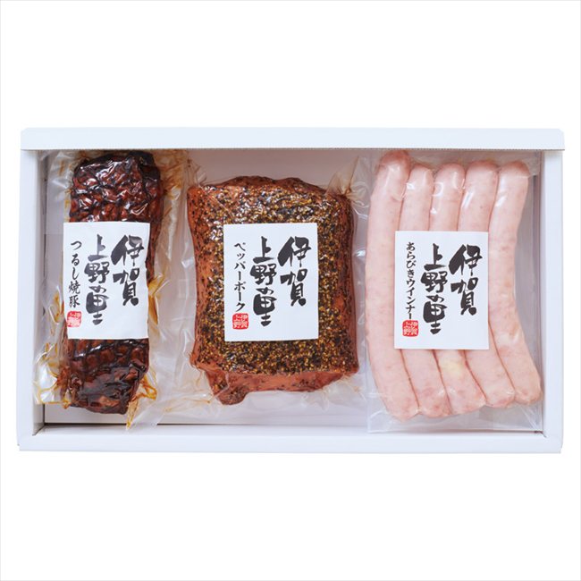 伊賀上野の里 つるし焼豚&ペッパーポーク&あらびきウインナー TLA-50 内祝 内祝い お祝 御祝 記念品 出産内祝い プレゼント 快気祝い 粗供養 引出物