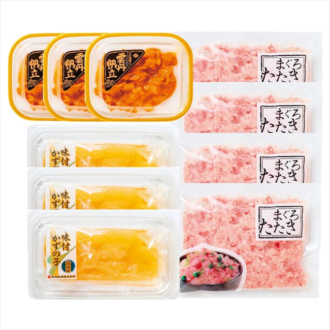 0 うにほたて醤油入・数の子・まぐろたたき詰合せ 5553-80c 内祝 内祝い お祝 御祝 記念品 出産内祝い プレゼント 快気祝い 粗供養 引出物