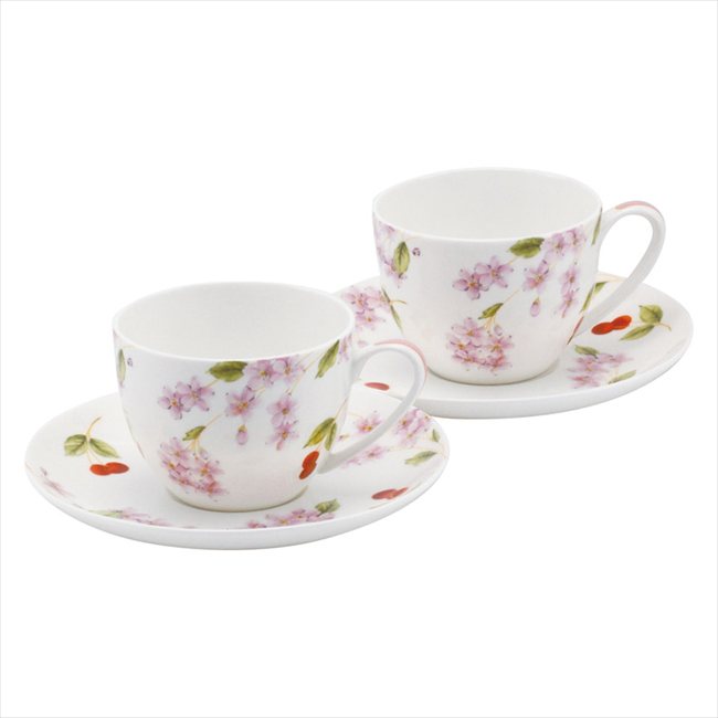 エインズレイ 〈チェリーブロッサムハピネス〉 ペアティー碗皿 CBPH34006-2 内祝 内祝い お祝 御祝 記念品 出産内祝い プレゼント 快気祝い 粗供養 引出物