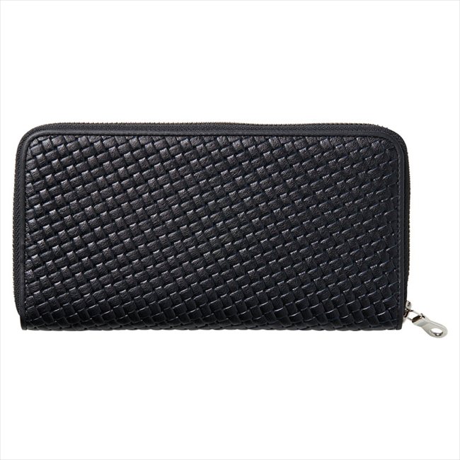 良品工房 日本製牛革型押ラウンド財布（ブラック） JK21-248 内祝 内祝い お祝 御祝 記念品 出産内祝い プレゼント 快気祝い 粗供養 引出物