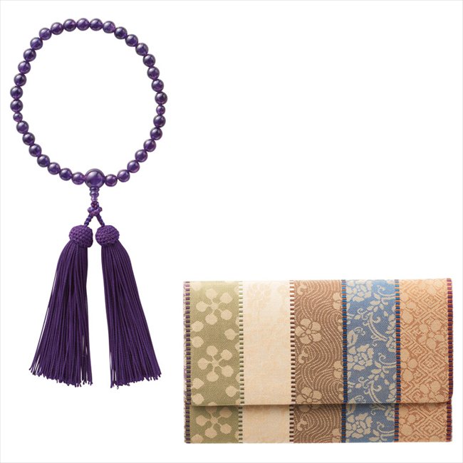 0 女性用念珠セット 紫水晶 NJ-J303K 内祝 内祝い お祝 御祝 記念品 出産内祝い プレゼント 快気祝い 粗供養 引出物