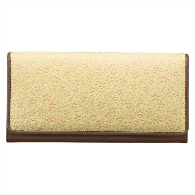 0 草木染め印伝 つた桜柄長財布 ライム 8181-03 内祝 内祝い お祝 御祝 記念品 出産内祝い プレゼント 快気祝い 粗供養 引出物