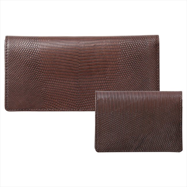 0 リザード名刺入&長財布（ブラウン） SET-NOM170006BRN 内祝 内祝い お祝 御祝 記念品 出産内祝い プレゼント 快気祝い 粗供養 引出物