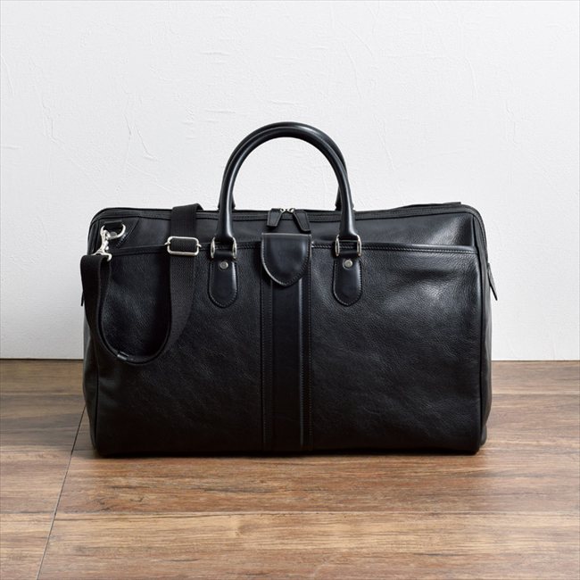 良品工房 日本製牛革 ボストンバッグ（ブラック） B9119-100B 内祝 内祝い お祝 御祝 記念品 出産内祝い プレゼント 快気祝い 粗供養 引出物