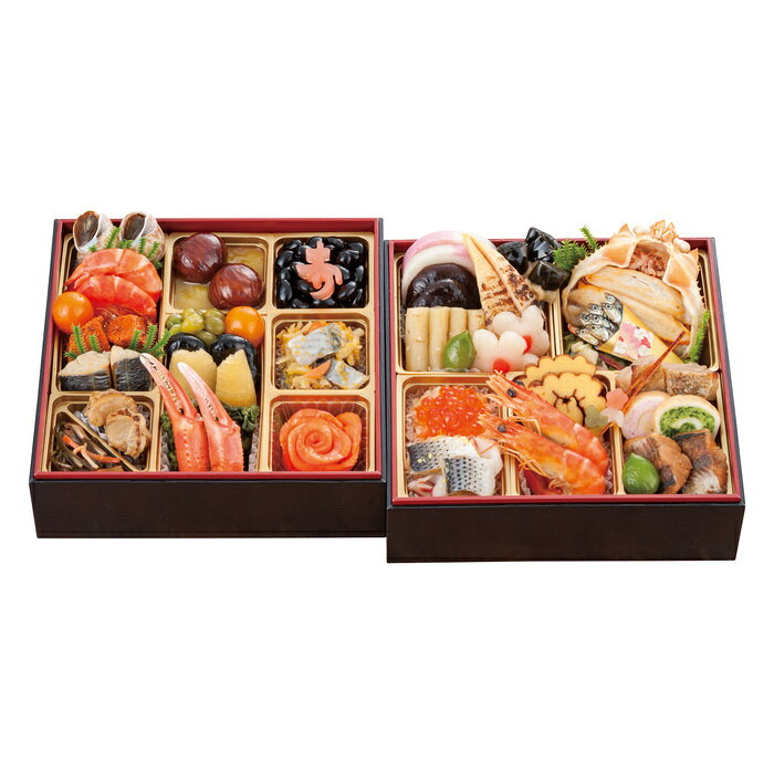 ■お歳暮商品■商品内容：（一の重）市松蒲鉾2枚、椎茸煮2枚、叩き牛蒡4本、花こんにゃく2個、昆布巻3個、焼筍煮2個、甲羅盛り（かに味噌和え）1個、北寄貝と青菜の柚子胡椒和え15g、田作り5g、紅白なます25g、いくら醤油漬10g、いか梅酢20g、こはだ粟漬2枚、伊達巻2枚、海老艶煮2尾、赤魚味醂焼2切、なごみ巻（海老）1切、なごみ巻（ほうれん草）1切、たら煮2個、若桃甘露煮2個、松竹梅松葉1本、（二の重）バイ貝旨煮2個、スモークシュリンプ2尾、真だら子旨煮2個、鰆柚庵焼2切、貝照焼2個、松前漬20g、渋皮栗きんとん50g、お多福豆2個、うぐいす豆10g、味付数の子2切、かに爪柚庵焼2個、味付菜の花20g、黒豆煮50g、寿ようかん1個、にしん柚子和え30g、スモークトラウトローズ1個、金柑蜜煮2個 全38品■賞味期限：冷凍2027年2月28日迄 メーカー希望小売価格はメーカーカタログに基づいて掲載しています ■さまざまなギフトアイテムをご用意しております。 内祝　内祝い　お祝い返し　ウェディングギフト　ブライダルギフト　引き出物　引出物　結婚引き出物　結婚引出物　結婚内祝い　出産内祝い 命名内祝い　入園内祝い　入学内祝い　卒園内祝い　卒業内祝い　就職内祝い　新築内祝い　引越し内祝い　快気内祝い　開店内祝い　二次会 披露宴　お祝い　御祝　結婚式　結婚祝い　出産祝い　初節句　七五三　入園祝い　入学祝い　卒園祝い　卒業祝い　成人式　就職祝い　昇進祝い 新築祝い　上棟祝い　引っ越し祝い　引越し祝い　開店祝い　退職祝い　快気祝い　全快祝い　初老祝い　還暦祝い　古稀祝い　喜寿祝い　傘寿祝い 米寿祝い　卒寿祝い　白寿祝い　長寿祝い　金婚式　銀婚式　ダイヤモンド婚式　結婚記念日　ギフト　ギフトセット　セット　詰め合わせ　贈答品　お返し お礼　御礼　ごあいさつ　ご挨拶　御挨拶　プレゼント　お見舞い　お見舞御礼　お餞別　引越し　引越しご挨拶　記念日　誕生日　父の日　母の日　敬老の日 記念品　卒業記念品　定年退職記念品　ゴルフコンペ　コンペ景品　景品　賞品　粗品　お香典返し　香典返し　志　満中陰志　弔事　会葬御礼　法要 法要引き出物　法要引出物　法事　法事引き出物　法事引出物　忌明け　四十九日　七七日忌明け志　一周忌　三回忌　回忌法要　偲び草　粗供養　初盆 供物　お供え　お中元　御中元　お歳暮　御歳暮　お年賀　御年賀　残暑見舞い　年始挨拶　ボーリング大会　景品　レミパン　ゼリー　スターバックス 千疋屋　結婚式　そうめん　ローラアシュレイ　プリン　話題　ディズニー　カタログギフト　ティファール　ビタクラフト　ステンレスタンブラー　リラックマ のし無料　メッセージカード無料　ラッピング無料 ギフトにぴったりのアイテムをご紹介！ 贈り物に悩んでいる方へ、心温まるギフトアイテムを取り揃えました。高品質な食品、ふわふわのタオル、美しい食器、そしてセンスあふれる雑貨まで、幅広いラインナップであなたの大切な人への思いを伝えます。 特徴 高品質：厳選された素材と丁寧な製造工程で作られた商品ばかり。どれも長く愛用いただけます。 多用途：どんなシーンでも使える万能アイテムが揃っています。誕生日、結婚祝い、新築祝いなど、さまざまな場面に最適です。 デザイン：シンプルで洗練されたデザインから、カラフルで個性的なものまで、多彩なバリエーションをご用意。 お手頃価格：高品質ながら手ごろな価格で、コストパフォーマンスも抜群。 おすすめの用途とシーン 誕生日プレゼント：大切な人の特別な日を祝うために、実用的かつ心温まるギフトを。食品やタオルは、日常で役立つアイテムとして喜ばれます。 結婚祝い：新しい生活を始めるカップルに、美しい食器やおしゃれな雑貨を。幸せな家庭を築くお手伝いができます。 新築祝い：新しい家に引っ越した友人や家族へ、インテリアにぴったりの雑貨や実用的なタオルを。快適な生活をサポートします。 お返しギフト：感謝の気持ちを込めて、おしゃれで実用的なアイテムを。食品はもちろん、使い心地の良いタオルや美しい食器も喜ばれます。 季節の贈り物：お中元やお歳暮、季節の挨拶として、季節に合ったギフトを。夏には涼しげな雑貨、冬には温かみのあるタオルや食品が最適です。 贈る相手に合わせたおすすめ グルメな方へ：美味しい食品を贈れば、食卓が一層華やかに。特別な時間を演出します。 家庭的な方へ：ふわふわのタオルや使いやすい食器で、日常生活に彩りを。 オシャレな方へ：センスあふれる雑貨で、インテリアを一層魅力的に。 まとめ あなたの気持ちを込めたギフト選びをお手伝いします。どれも心を込めて選んだアイテムばかりです。大切な人への贈り物として、自信を持っておすすめします。 商品概要 [分類] 以下のような商品をお探しの方にオススメです。スイーツ スィーツ スウィーツ Sweets ケーキ お菓子 洋菓子 デザート おやつ 小腹対策 食品 食べ物 / チョコレートケーキ チョコレート ガトーショコラ チーズケーキ 生菓子 生ケーキ ベイクドチーズケーキ [評価・マスコミ] ランキング1位のおすすめ(お勧め オススメ) インスタ映え SNS 評判 今話題の人気商品 [サービス] 以下のサービスをご利用いだだけます。不可の場合あり。お取り寄せ 全国配送 全国発送 オーダー 注文 デリバリー 取寄せ 宅配 ネット通販 持ち運び可 / 送料無料 送料込み 無料ギフト対応 日持ち長い 長期保存 賞味期限が長い 名入れ 当日発送 お急ぎ便 即日配送 即日発送 翌日配送 翌日発送 前日に買う あす楽 明日楽 即納 翌日 あす着 明日届く 配送日指定可 冷凍保存可 冷凍保管 冷凍便 ギフトラッピング ギフト対応 予約 メッセージ付き 有料メッセージカード 有料お誕生日カード ホワイトデー当日お届け可能 [パッケージ] 　 以下のような包装でお届けします。詰め合わせ セット アソート 化粧箱入り ラッピング不要 個包装 小分け 手提げ袋（有償） 2重梱包 [デザイン] 以下のようなイメージをお求めの方におすすめです。お洒落 可愛い ゴージャス 高級感 プレミアム サプライズ感 美しい インパクト 面白い 珍しい 希少 驚き シンプル 上品 スタイリッシュ エレガント モダン [ご用途] 工夫次第で様々な用途でご利用いただけます。贈り物 プレゼント ギフト プチギフト 贈答品 お祝い 御祝い 退職祝い 内祝い 出産祝い 出産内祝い 入学祝い 卒業祝い ご褒美 手土産 お土産 お使い物 お返し お礼 ご挨拶 ご進物 お配り 配る ばらまき バレンタインデー バレンタインデイ ヴァレンタイン 友チョコ 義理チョコ 本命チョコ 逆チョコ バレンタインチョコ ホワイトデー ホワイトデイ ホワイトデーのお返し 七五三 ひな祭り こどもの日 ハロウィン クリスマス お中元 お年賀 ウインターギフト 御中元 御歳暮 サマーギフト 残暑見舞い お歳暮 母の日 父の日 敬老の日 敬老会記念品 敬老会 結婚祝い 結婚内祝い 結婚記念日 結婚式二次会 二次会のプチギフト 結婚披露宴の引き出物 引き菓子 ウエディングパーティー 成人祝い 長寿祝い 還暦祝い 古希祝い 古稀祝い 喜寿祝い 傘寿祝い 米寿祝い 卒寿祝い 白寿祝い 紀寿祝い 百寿祝い 成人式 セレモニー イベント 内祝い 快気祝い 快気内祝い 出産内祝い 出産祝い 記念日 お返し ご進物 御使い物 お礼 ご挨拶 御礼 ご祝儀 祝儀の品 お使い物 ノベルティー 粗品 景品 長寿 法事 法要 仏事 年忌法事 志 粗供養 供養返し 香典返し 満中陰志 御供え お供え 御供物 弔事 七五三 ひな祭り 入学祝い 卒業祝い 卒園祝い 退職祝い 入社祝い 成人式 成人式のお祝い 朝食 食事代わり ティータイム ブレイクタイム ホームパーティー クリスマスケーキ 誕生日プレゼント 誕生祝い バースデーケーキ 学校 会社 職場 法人 取引先 部活 イベント サークル 介護施設 [おすすめの方] 以下のような様々なお客様にお喜びいただいております。10代 20代 30代 40代 50代 60代 70代 80代 90代 100歳以上 お母さん お父さん ママ パパ 兄弟姉妹 彼氏 彼女 恋人 義理の母 叔父さん 親戚の お嬢さん 大家族 家族 赤ちゃん 祖父 祖母 叔父 叔母 孫 おじいちゃん おばあちゃん じいじ ばあば 夫 旦那 妻 奥様 お嫁さん 奥さん 親 両親 娘 同僚 友達 仲間 友人 親友 上司 部下 先輩 後輩 お世話になった方 恩師 先生 大人数 女友達 法人 女性 男性 大人 子ども 子供用 小学生 中学生 高校生 男の子 女の子 辛党 甘党 甘いものが苦手 高齢者 お年寄り [その他おすすめ] 以下のような商品に興味のある方にもオススメです。大量 大量購入 財布に優しい 大人数 業務用 大量スイーツ お試し コスパ良い /（一の重）市松蒲鉾2枚、椎茸煮2枚、叩き牛蒡4本、花こんにゃく2個、昆布巻3個、焼筍煮2個、甲羅盛り（かに味噌和え）1個、北寄貝と青菜の柚子胡椒和え15g、田作り5g、紅白なます25g、いくら醤油漬10g、いか梅酢20g、こはだ粟漬2枚、伊達巻2枚、海老艶煮2尾、赤魚味醂焼2切、なごみ巻（海老）1切、なごみ巻（ほうれん草）1切、たら煮2個、若桃甘露煮2個、松竹梅松葉1本、（二の重）バイ貝旨煮2個、スモークシュリンプ2尾、真だら子旨煮2個、鰆柚庵焼2切、貝照焼2個、松前漬20g、渋皮栗きんとん50g、お多福豆2個、うぐいす豆10g、味付数の子2切、かに爪柚庵焼2個、味付菜の花20g、黒豆煮50g、寿ようかん1個、にしん柚子和え30g、スモークトラウトローズ1個、金柑蜜煮2個 全38品