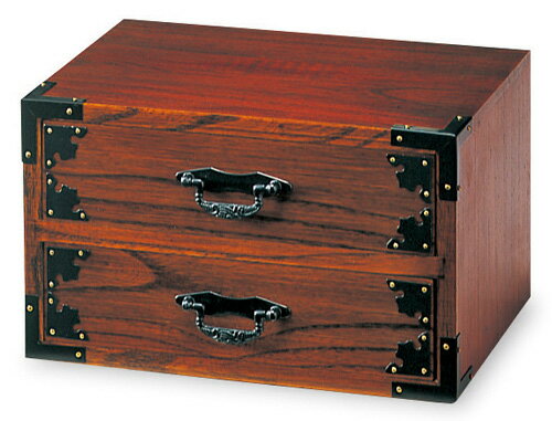 漆塗金具付二段引出(大)