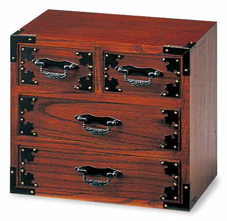 漆塗金具付三段四ツ引