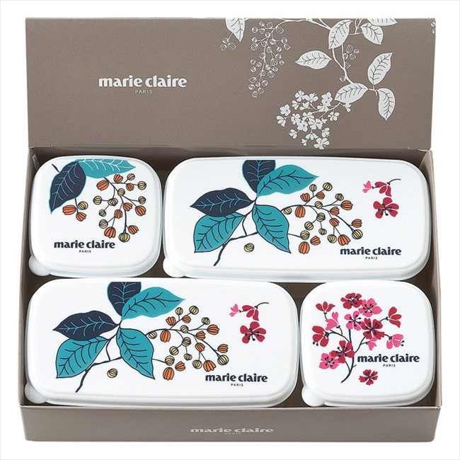 マリ・クレール フレンチライラック シール容器4点セット MC-670 内祝 内祝い お祝 御祝 記念品 出産内祝い プレゼント 快気祝い 粗供養 引出物