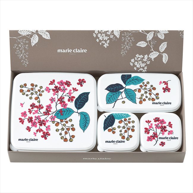 マリ・クレール フレンチライラック シール容器4点セット・B MC-671 内祝 内祝い お祝 御祝 記念品 出産内祝い プレゼント 快気祝い 粗供養 引出物