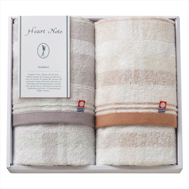 今治タオル Heart Note フェイスタオル2P HN-0026 内祝 内祝い お祝 御祝 記念品 出産内祝い プレゼント 快気祝い 粗供養 引出物
