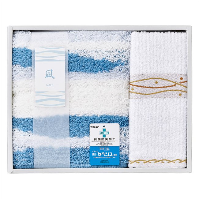 凪 バスマットS&フェイスタオル 094660 内祝 内祝い お祝 御祝 記念品 出産内祝い プレゼント 快気祝い 粗供養 引出物