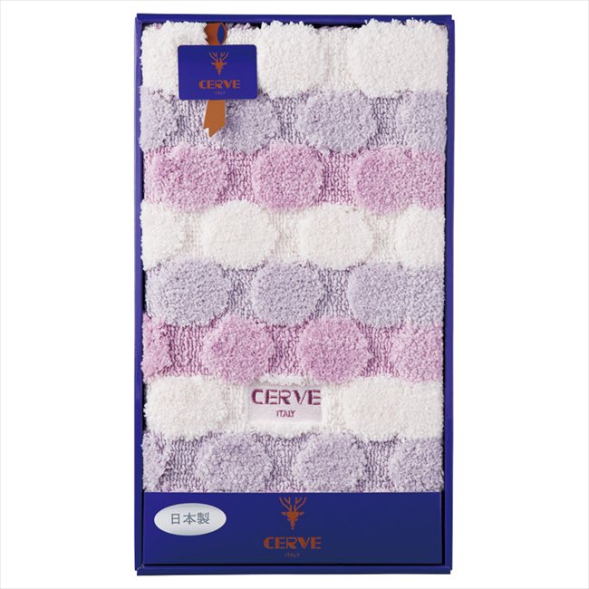 チェルベ ドット 大判バスマット パープル 095841BL/PU 内祝 内祝い お祝 御祝 記念品 出産内祝い プレゼント 快気祝い 粗供養 引出物