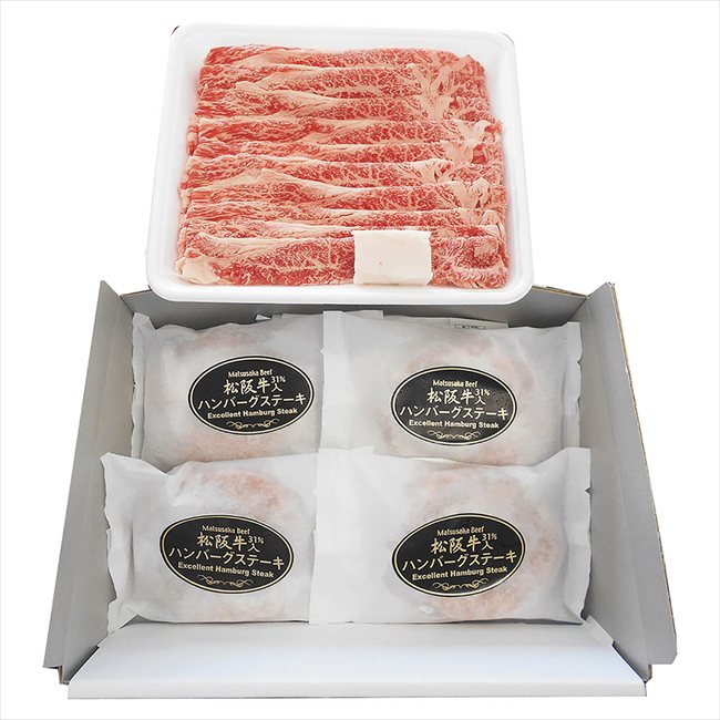 母の日 松阪牛すき焼き＆生ハンバーグセット KTBS40/HB4-MA ※お届け日5/8〜10※日付指定不可 送料無料 母の日 父の日 ギフト お取り寄せ スイーツ