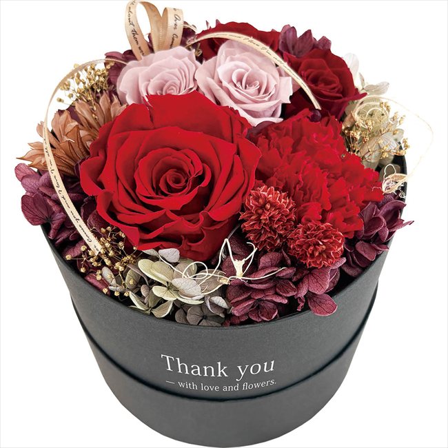 母の日 プリザーブドフラワー サークルボックス レッド 26-MD-01-R ※お届け日5/8～10※日付指定不可 送料無料 母の日 父の日 ギフト お取り寄せ スイーツ