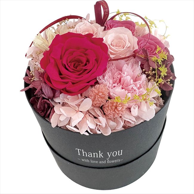 母の日 プリザーブドフラワー サークルボックス ピンク 26-MD-01-P ※お届け日5/8～10※日付指定不可 送料無料 母の日 父の日 ギフト お取り寄せ スイーツ