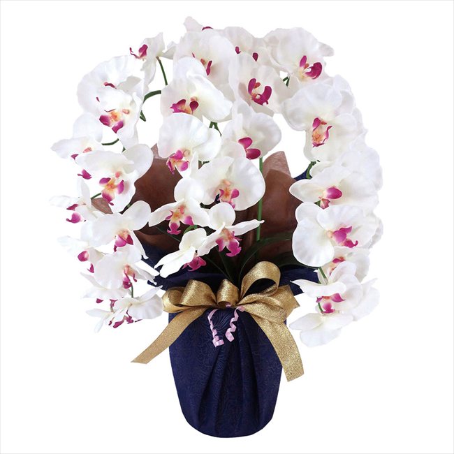 母の日 アーティフィシャルフラワー大輪　胡蝶蘭3本立ち　ホワイトビューティー 25-MD-07-WB ※お届け日5/8〜10※日付指定不可 送料無料 母の日 父の日 ギフト お取り寄せ スイーツ