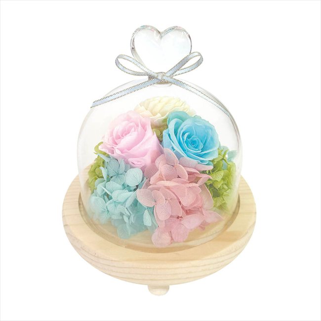 母の日遅れてごめんね ハートガラスドーム ブルーピンク B38550 ※お届け日5/15～17※日付指定不可 送料無料 母の日 父の日 ギフト お取り寄せ スイーツ