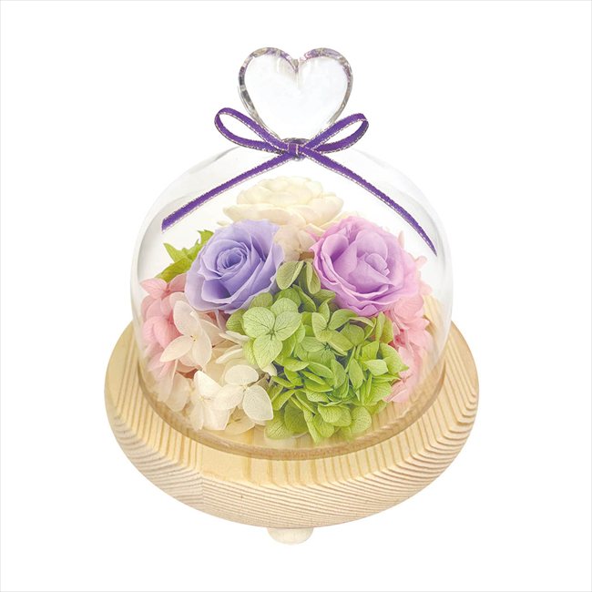 母の日遅れてごめんね ハートガラスドーム パープル B38560 ※お届け日5/15～17※日付指定不可 送料無料 母の日 父の日 ギフト お取り寄せ スイーツ