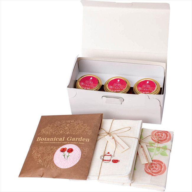 完熟いちご菓子研究所 母の日遅れてごめんね 完熟生いちごプリン＆今治ハンカチ・かや生地ふきんセット..